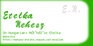 etelka mehesz business card